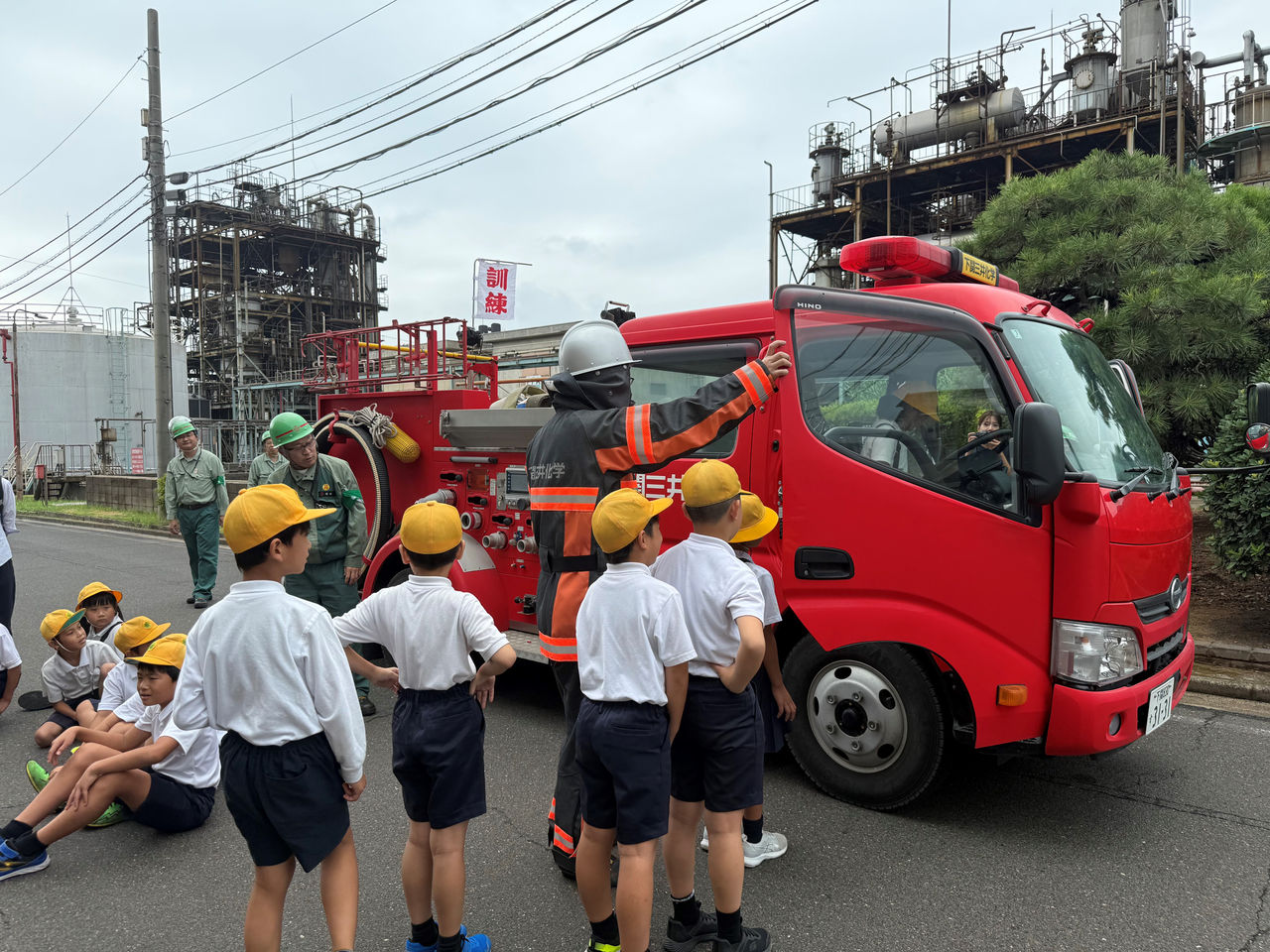消防車乗車体験の様子